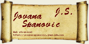 Jovana Španović vizit kartica